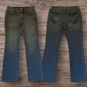 WHNM Sz 12R “Noir” Rhinestone Embellished Boot Cut Medium Dark Washed Jeans